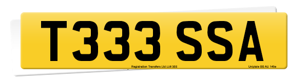 Registration number T333 SSA